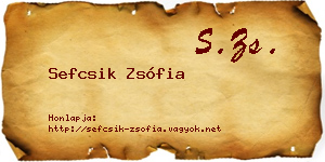 Sefcsik Zsófia névjegykártya